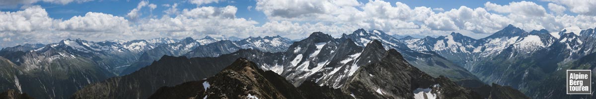 Großes Zillertaler Bergpanorama gesehen von der Ahornspitze