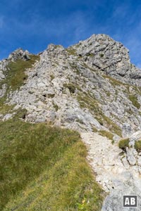 Am Südgrat der Klammspitze: Die erste Kletterstelle (I)