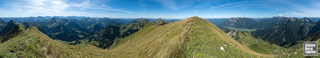 360-Grad-Panorama vom Gipfel der Schreckenspitze