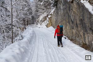 Gemütliche Winterwanderung über die Rodelbahn zur Oberen Firstalm