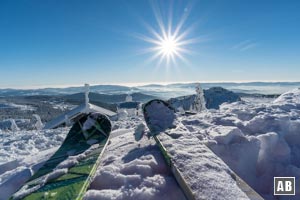 Skitour Großer Arber: Am Gipfel.