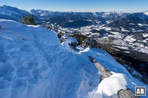 Skitour Kehlstein: Rückblick auf die letzten Meter zum Kehlsteinhaus.
