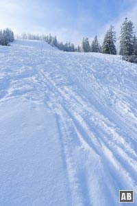 Skitour Wank: Die ehemalige Skipiste hat einige steile Stellen und sollte nicht unterschätzt werden