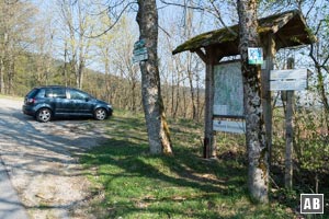 Ausgangspunkt: Der Parkplatz in Kalteck unterhalb des gleichnamigen Berghotels