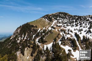 Der Gipfelaufbau des Hochgern - gesehen vom Plateau unterhalb des Zwölferspitz