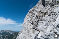 C-Stelle beim Ausstieg aus einer Rinne am Lärcheck C-Stelle beim Ausstieg aus einer Rinne am Lärcheck