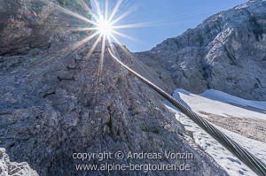 Unterwegs im Stopselzieher-Klettersteig an der Zugspitze