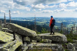 Aussicht aus dem Adalbert-Stifter-Steig am Dreisesselberg