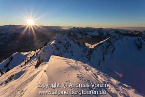 Winterlicher Sonnenuntergang an der Rotwand (Bayerische Voralpen)