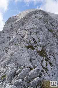 Rückblick auf den Abstiegsweg über den Osthang