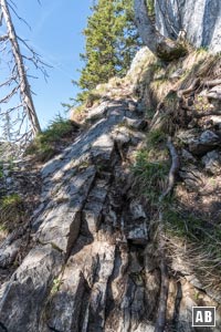 Eine glatte Platte wird mit viel Reibung überwunden.