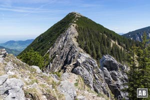 Rückblick auf den Westgrat und den Hauptgipfel.