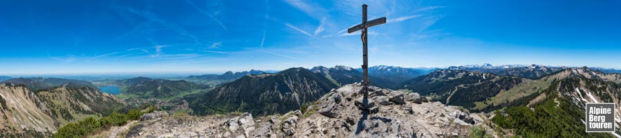 Bergpanorama Sommer vom Brecherspitz (Bayerischer Voralpen, Bayern, Deutschland)