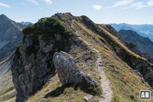 ...zum augenscheinlichen Pfad über den Südgrat