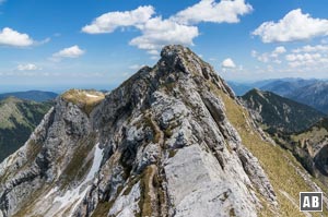 Rückblick auf den Westgrat der Hochplatte