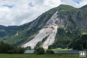 Der Abriss des großen Felssturzes am Vilsalpsee