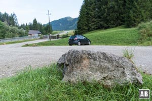 Ausgangspunkt für die Bergtour auf die Gehrenspitze: Der Parkplatz an der B199 kurz vor Nesselwängle