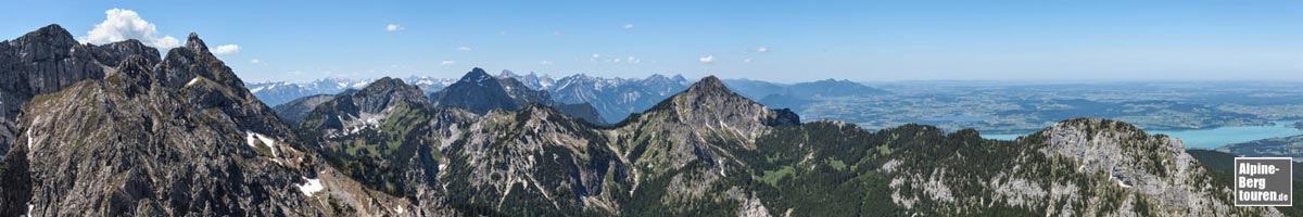 Bergtour Geiselstein: Panorama vom Gipfel.