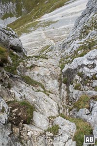 Nach dem ersten Aufschwung... Blick ins Gimpelkar