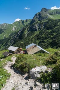 Die Obere Gemstelalpe mit dem Walser Geißhorn im Hintergrund