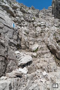 Gipfelaufstieg Phase 2: Klettern im I. Grad