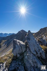 Blick aus dem Nordostgrat auf die Hochgehrenspitze