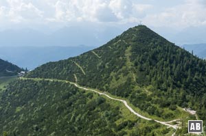 Die Traverse des Martinskopf. Durch einen Abstecher kann dieser Aussichtgipfel noch mitgenommen werden.