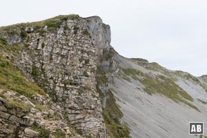 Blick vom Ausstieg auf die Ifen-Nordostwand.