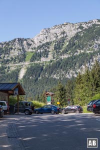 Ausgangspunkt Parkpkatz Hinterbrand mit dem Kehlstein im Hintergrund