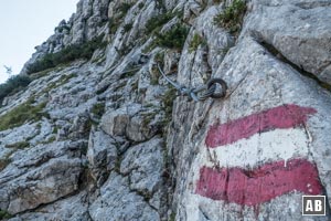 Der Beginn der Drahtseile am Eggersteig