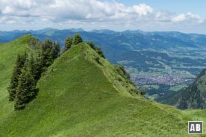 Der Nordwestrücken mit Oberstdorf im Hintergrund