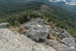 Tiefblick auf den Südgrat