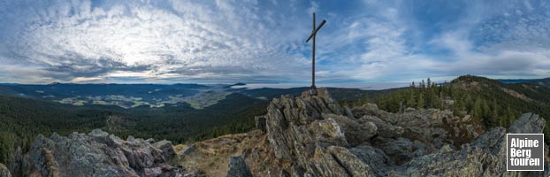 360-Grad-Panorama vom Gipfel des Kleinen Osser