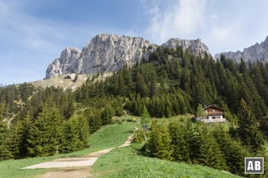 Aussicht vom Gimpelhaus auf die Rote Flüh