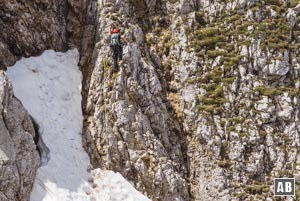 Kletterpassage an der Köllenspitze