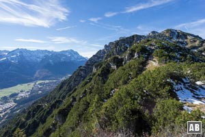 Blick vom Sattel auf den Kramersteig