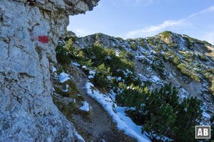 Unterwegs im Kramersteig - wechsel von der Süd auf die Nordseite