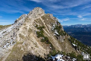 Rückblick auf den Gipfel des Kramer