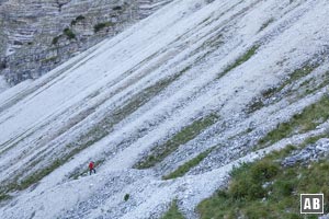 Steiler Aufstieg im Hochgrieskar