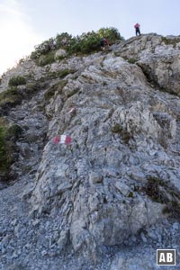 Rückblick auf die erste Kletterstelle