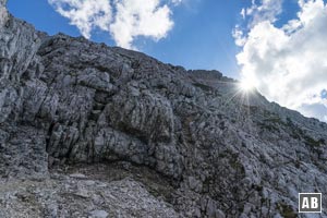 Schweres alpines Gelände auf den letzten 300 Höhenmetern