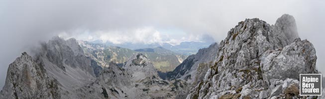Panoramablick vom Gipfel der Regalmwand nach Norden