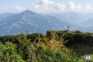 Das aussichtsreiche Baumgartenköpfl mit dem Kitzbüheler Horn im Hintergrund