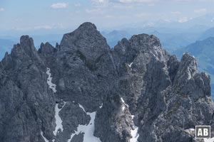 Regalmturm, Regalmspitze, Regalmwand, Törlwand (von links nach rechts) - gesehen von der Vorderen Goinger Halt