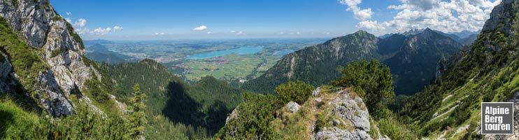 Panoramaaufnahme aus dem Säulingsteig