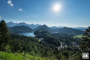 Kurz vor der Rückkehr nach Hohenschwangau: Fantastischer Blick in den Kaiserwinkel