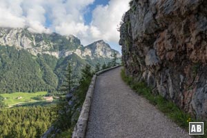 Ein breiter, befestigter Weg bringt uns bis zur Schärtenalm