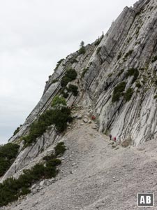 Blick auf den Einstieg in den Widauersteig