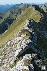 Rückblick auf eine der Grat-Felspassagen