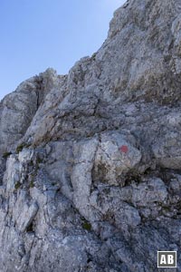 Eine letzte Kletterstelle kurz vor dem Tuxeck (I+)